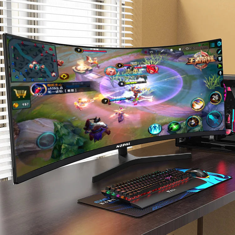 Factory Wholesale Oem 34 Inch Monitor Curved Screen 3440*1440 4k 165hz Rich Interface Led Monitor for Gaming
