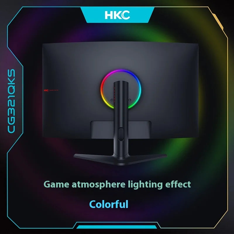 HKC CG321QKS 31.5-Inch 2K HD 240Hz Curved Gaming Monitor VA Panel 1ms Response 99% SRGB Wide Screen
