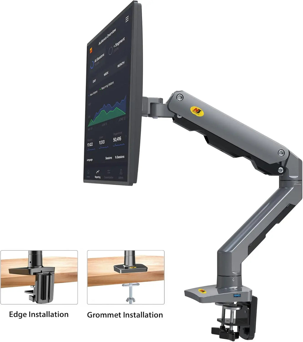 NB North Bayou Heavy Duty Monitor Arm Desk Mount, Full Motion Monitor Stand Fit for 27"-45" Big Screen Gaming Monitor Stand G50